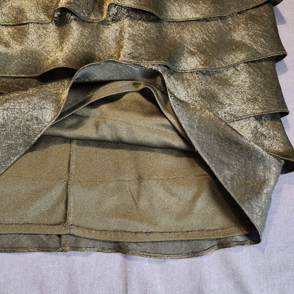 London Times Black Tiered Metallic Whimsygoth/Old-Money/Classic Glam Dress 10 - Picture 5 of 12